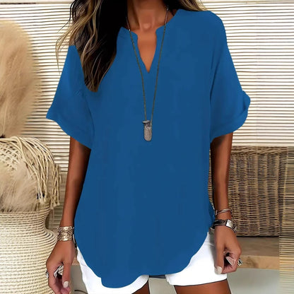 La Blouse Fluide à Col en V Évasé