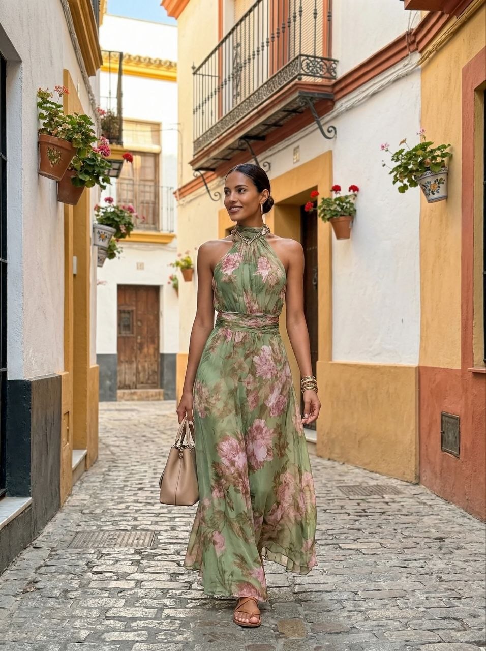 Robe Élégante à Motifs Floraux
