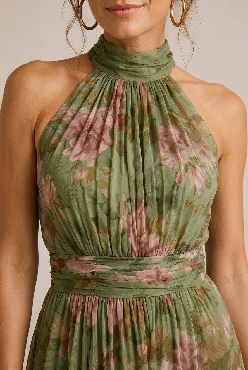 Robe Élégante à Motifs Floraux