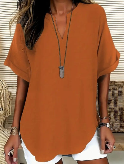 La Blouse Fluide à Col en V Évasé